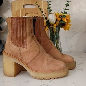 Free People Tan Heeled Boots